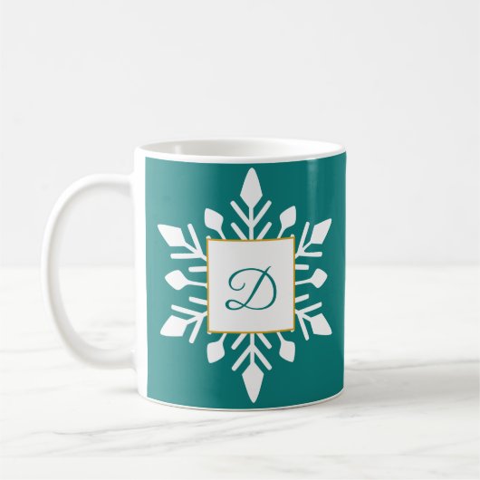Elegant Winter Monogram Kaffeetasse (Links)