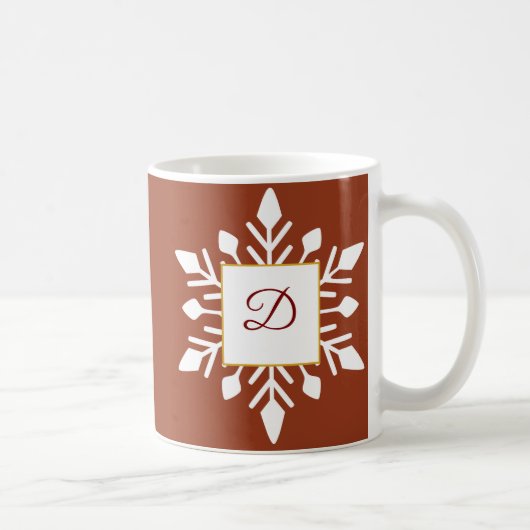 Elegant Winter Monogram Kaffeetasse (Rechts)