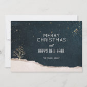 Elegant Winter Night Christmas Business Feiertagskarte (Vorderseite)