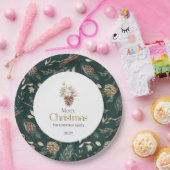 Elegant Winter Paper Plates with Pinecones Pappteller (Party)