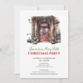 Elegant Winter scene Christmas party invitation Einladung (Vorderseite)