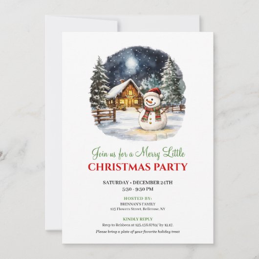 Elegant Winter Scene Christmas Party Invitation Einladung (Vorderseite)