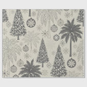 Elegant Winter Snowflake Monochromatic Christmas Geschenkpapier (Flach)