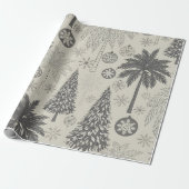 Elegant Winter Snowflake Monochromatic Christmas Geschenkpapier (Ungerollt)