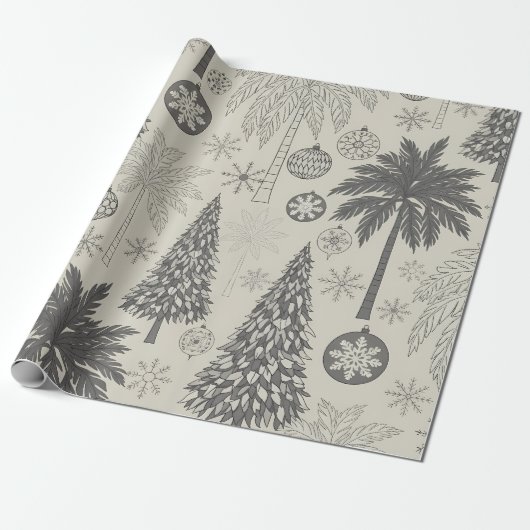Elegant Winter Snowflake Monochromatic Christmas Geschenkpapier (Ungerollt)