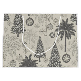 Elegant Winter Snowflake Monochromatic Christmas Große Geschenktüte