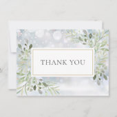 Elegant Winter Snowflakes Grüne Danke (Vorderseite)