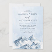 Elegant Winter Snowy Mountain Landscape Wedding Einladung (Vorderseite)