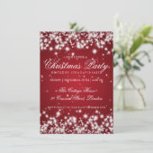 Elegant Winter Sparkle 2 Rot Einladung (Stehend Vorderseite)