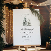 Elegant Winter Trees Wedding Welcome Sign Poster