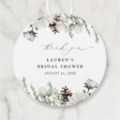 Elegant Winter Watercolor Danke Brautparty Geschenkanhänger (Vorderseite)