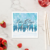Elegant Winter Wedding Blue Serviette (Beispiel)
