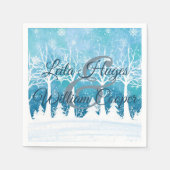 Elegant Winter Wedding Blue Serviette (Vorderseite)