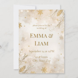 Elegant Winter Wedding Invitation | Ivory & Gold Einladung