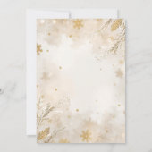 Elegant Winter Wedding Invitation | Ivory & Gold Einladung (Rückseite)