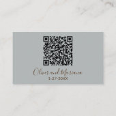 Elegant Winter Wedding Website QR Code Begleitkarte (Rückseite)