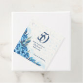 Elegant Winter White Blue Blumen 50. Geburtstag Geschenkanhänger (Beispiel)