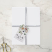 Elegant Winter White Floral Buon Natale Geschenket Geschenkanhänger (Mit Garn)