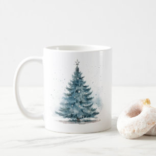 Elegant Winter Wonderland Blue Christmas Tree Kaffeetasse