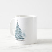 Elegant Winter Wonderland Blue Christmas Tree Kaffeetasse (Vorderseite Links)
