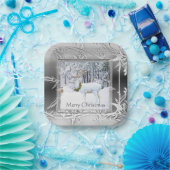 Elegant Winter Wonderland Christmas Deer Pappteller (Party)