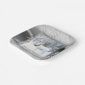 Elegant Winter Wonderland Christmas Deer Pappteller (Gewinkelt)