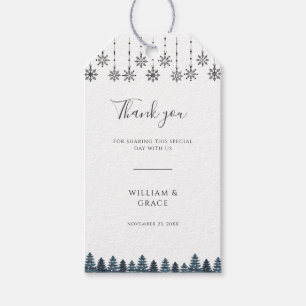 Elegant Winter Wonderland Snowboardfahren Hochzeit Geschenkanhänger