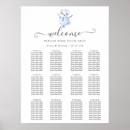 Elegant Winter Wonderland Snowboardfahren Hochzeit Poster