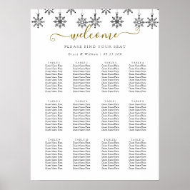 Elegant Winter Wonderland Snowboardfahren Hochzeit Poster