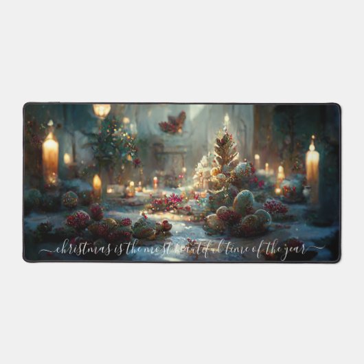 Elegant Winter Wonderland Weihnachten Schreibtischunterlage (Vorderseite)