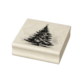 Elegant Winter Wonderland Weihnachtsbaum Gummistempel