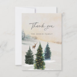 Elegant Winter Woodland Dankeskarte