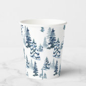 Elegant Winter Woodland Snowy Fir Forest Weihnacht Pappbecher (Rechts)