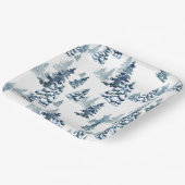 Elegant Winter Woodland Snowy Fir Forest Weihnacht Pappteller (Gewinkelt)