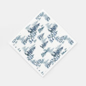 Elegant Winter Woodland Snowy Fir Forest Weihnacht Serviette (Ecke)