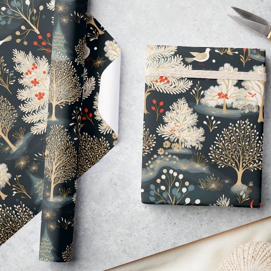 Elegant Winter Woodland Weihnachten Geschenkpapier