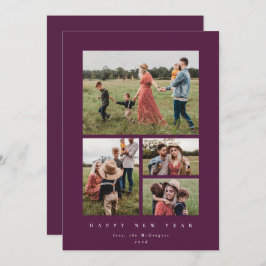 Elegant Winterberry Frame 4 Foto Frohes Neues Jahr Feiertagskarte