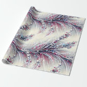 Elegant Winterberry & Snow Beaded Christmas Bloral Geschenkpapier (Ungerollt)