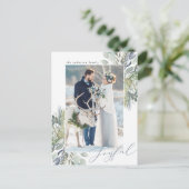 Elegant Winterfoliage Frame | Holiday Foto Postkarte (Stehend Vorderseite)