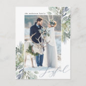 Elegant Winterfoliage Frame | Holiday Foto Postkarte (Vorderseite)