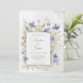 Elegant Wintry Foliage Winter Wedding Einladung (Stehend Vorderseite)