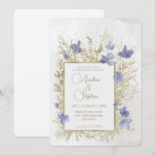 Elegant Wintry Foliage Winter Wedding Einladung (Vorne/Hinten)