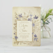 Elegant Wintry Foliage Winter Wedding Einladung (Stehend Vorderseite)