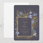 Elegant Wintry Foliage Winter Wedding Einladung (Vorne/Hinten)