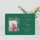 Elegant Wintry Foliage Winter Wedding Einladung (Stehend Vorderseite)