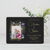 Elegant Wintry Foliage Winter Wedding Einladung (Stehend Vorderseite)