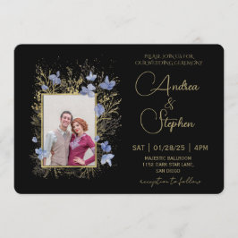 Elegant Wintry Foliage Winter Wedding Einladung