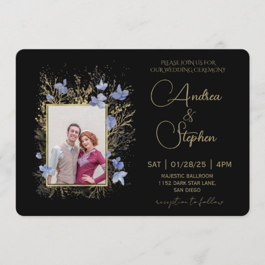 Elegant Wintry Foliage Winter Wedding Einladung (Vorderseite)