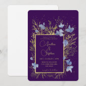 Elegant Wintry Foliage Winter Wedding Einladung (Vorne/Hinten)