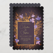 Elegant Wintry Foliage Winter Wedding Einladung (Vorne/Hinten)